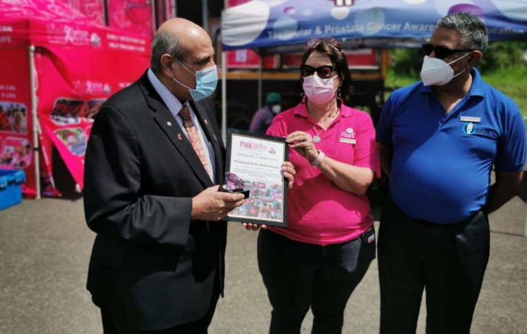 PinkDrive honours Prof Karim on World Cancer Day
